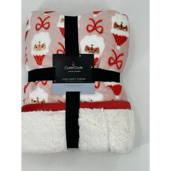Cuddl Duds® Live In Layers Cozy Soft Throw Blanket Holiday Santa 50" x 60" - Picture 1 of 6